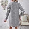 Winter Dress Knitted Dress Long Sleeve Crew Neck - Gorgeous Feather