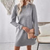 winterdressknitteddresslongsleevecrewneckgorgeousfeather312651 Winter Dress Knitted Dress Long Sleeve Crew Neck Gorgeous Feather