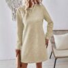 winterdressknitteddresslongsleevecrewneckgorgeousfeather467874 Winter Dress Knitted Dress Long Sleeve Crew Neck Gorgeous Feather