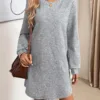 Winter Dress Knitted Dress Long Sleeve Crew Neck - Gorgeous Feather