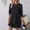Winter Dress Knitted Dress Long Sleeve Crew Neck - Gorgeous Feather