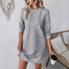Winter Dress Knitted Dress Long Sleeve Crew Neck - Gorgeous Feather