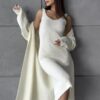 winterdressknittedlongsleevedresscardigansetgorgeousfeather303769 Winter Dress Knitted Long Sleeve Dress Cardigan Set Gorgeous Feather