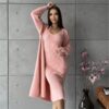 Winter Dress Knitted Long Sleeve Dress Cardigan Set - Gorgeous Feather