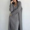 winterdressknittedlongsleevedresscardigansetgorgeousfeather650021 Winter Dress Knitted Long Sleeve Dress Cardigan Set Gorgeous Feather