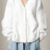 Winter Jacket | V - neck Long Sleeve Cardigan - Gorgeous Feather