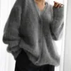 Winter Jacket | V - neck Long Sleeve Cardigan - Gorgeous Feather