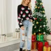 Winter Tops Christmas Cartoon Santa Knit Sweater - Gorgeous Feather
