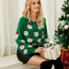 Winter Tops Christmas Cartoon Santa Knit Sweater - Gorgeous Feather