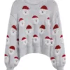 Winter Tops Christmas Cartoon Santa Knit Sweater - Gorgeous Feather