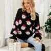Winter Tops Christmas Cartoon Santa Knit Sweater - Gorgeous Feather