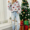 Winter Tops Christmas Cartoon Santa Knit Sweater - Gorgeous Feather
