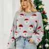 Winter Tops Christmas Cartoon Santa Knit Sweater - Gorgeous Feather
