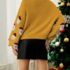 Winter Tops Christmas Cartoon Santa Knit Sweater - Gorgeous Feather