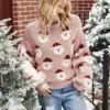 Winter Tops Christmas Cartoon Santa Knit Sweater - Gorgeous Feather