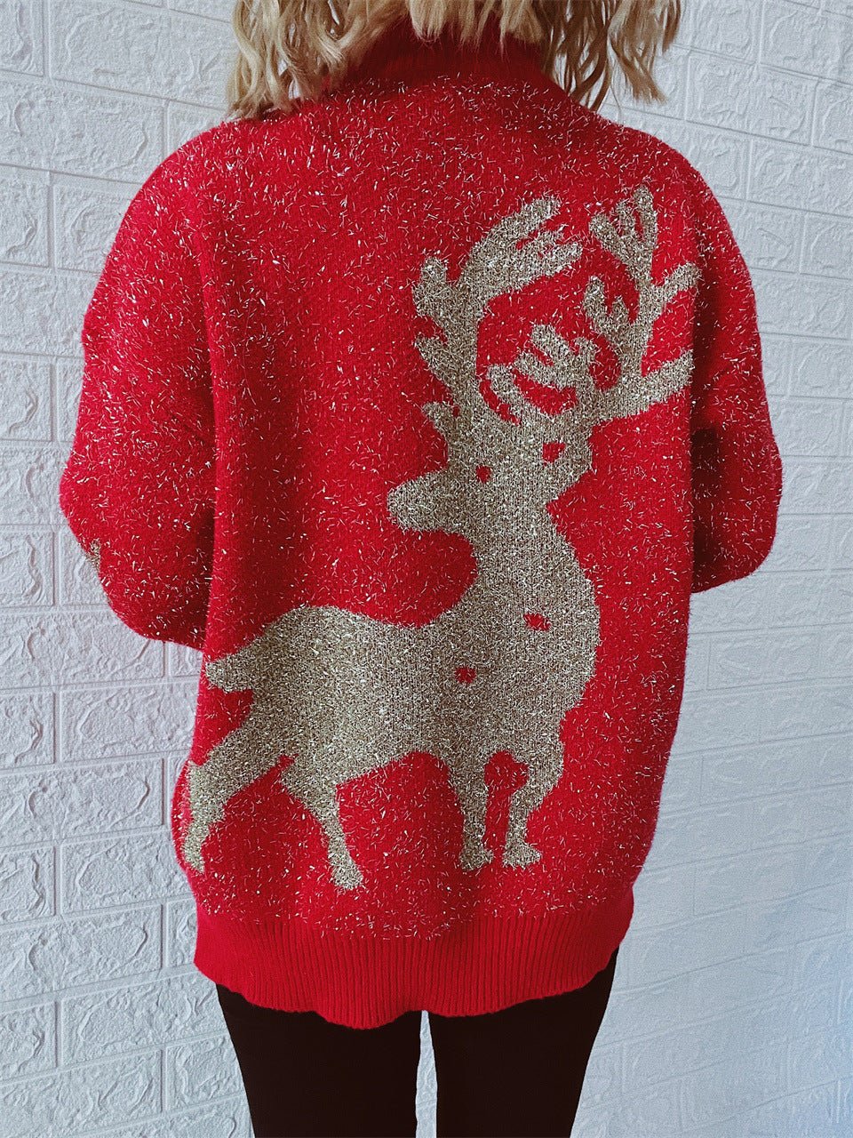 Winter Tops Snowflake Elk Funny Christmas Sweater - Gorgeous Feather