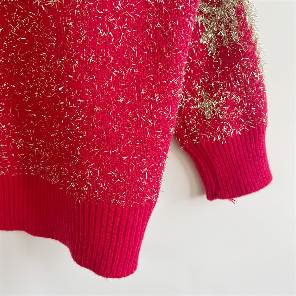 Winter Tops Snowflake Elk Funny Christmas Sweater - Gorgeous Feather