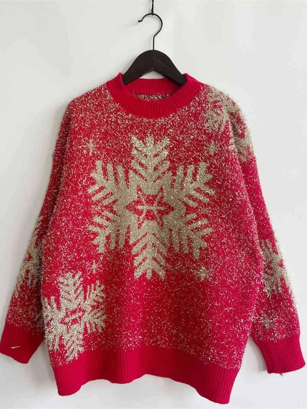 Winter Tops Snowflake Elk Funny Christmas Sweater - Gorgeous Feather