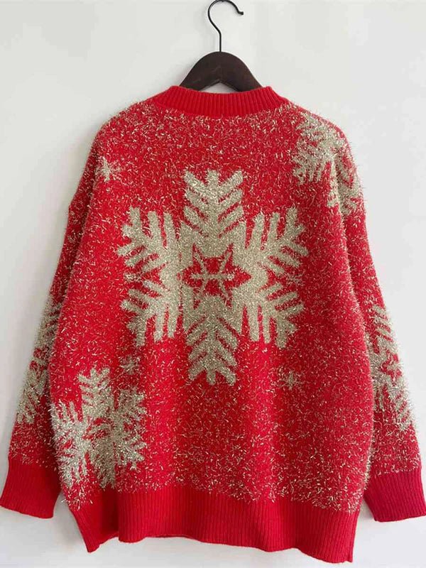 Winter Tops Snowflake Elk Funny Christmas Sweater - Gorgeous Feather
