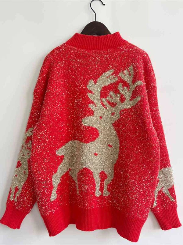 Winter Tops Snowflake Elk Funny Christmas Sweater - Gorgeous Feather