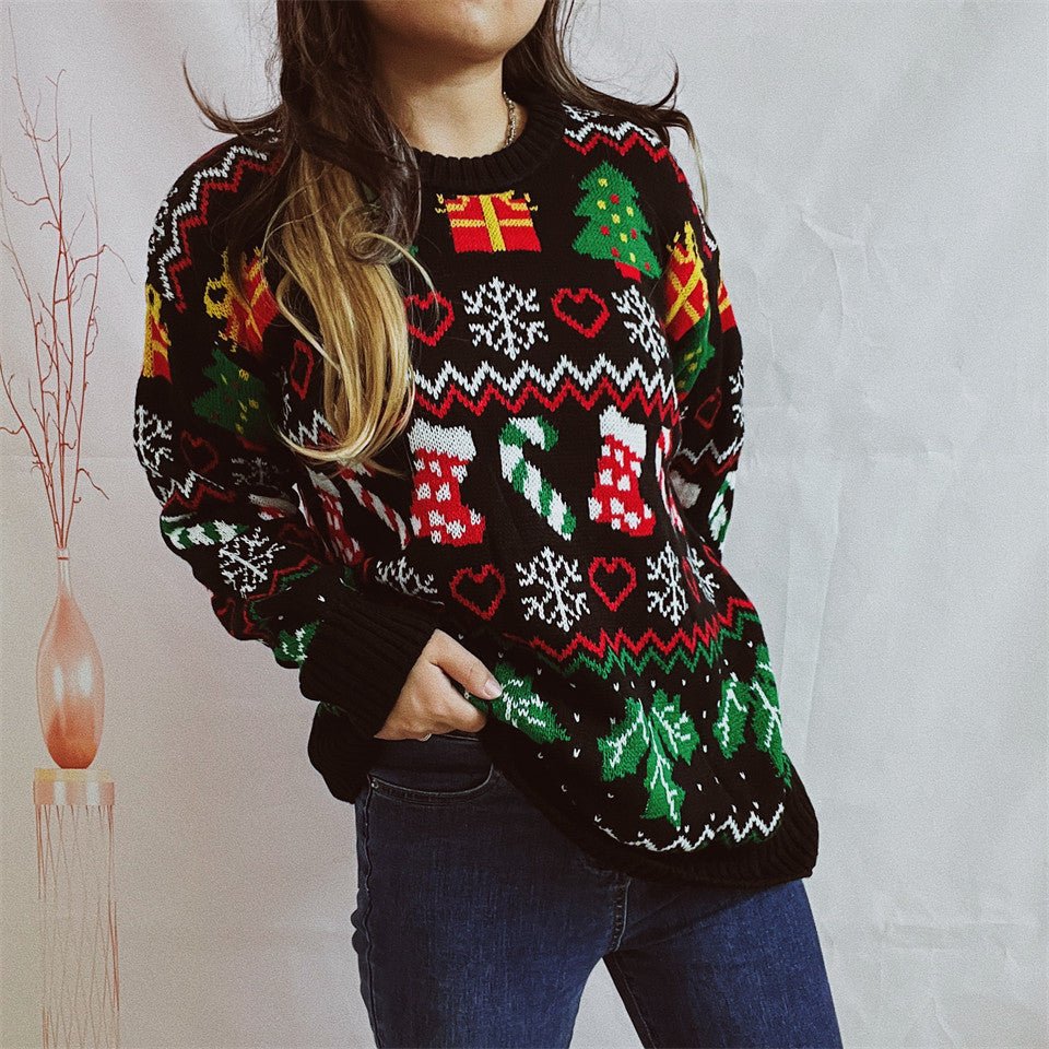 images Winter Tops Stylish Loose Funny Christmas Sweaters - Gorgeous Feather