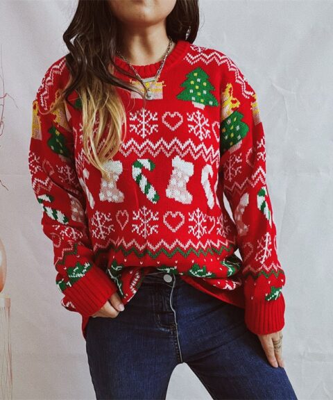 Winter Tops Stylish Loose Funny Christmas Sweaters