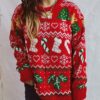 images Winter Tops Stylish Loose Funny Christmas Sweaters - Gorgeous Feather