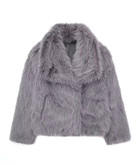 Plush Cropped Lapel Jacket