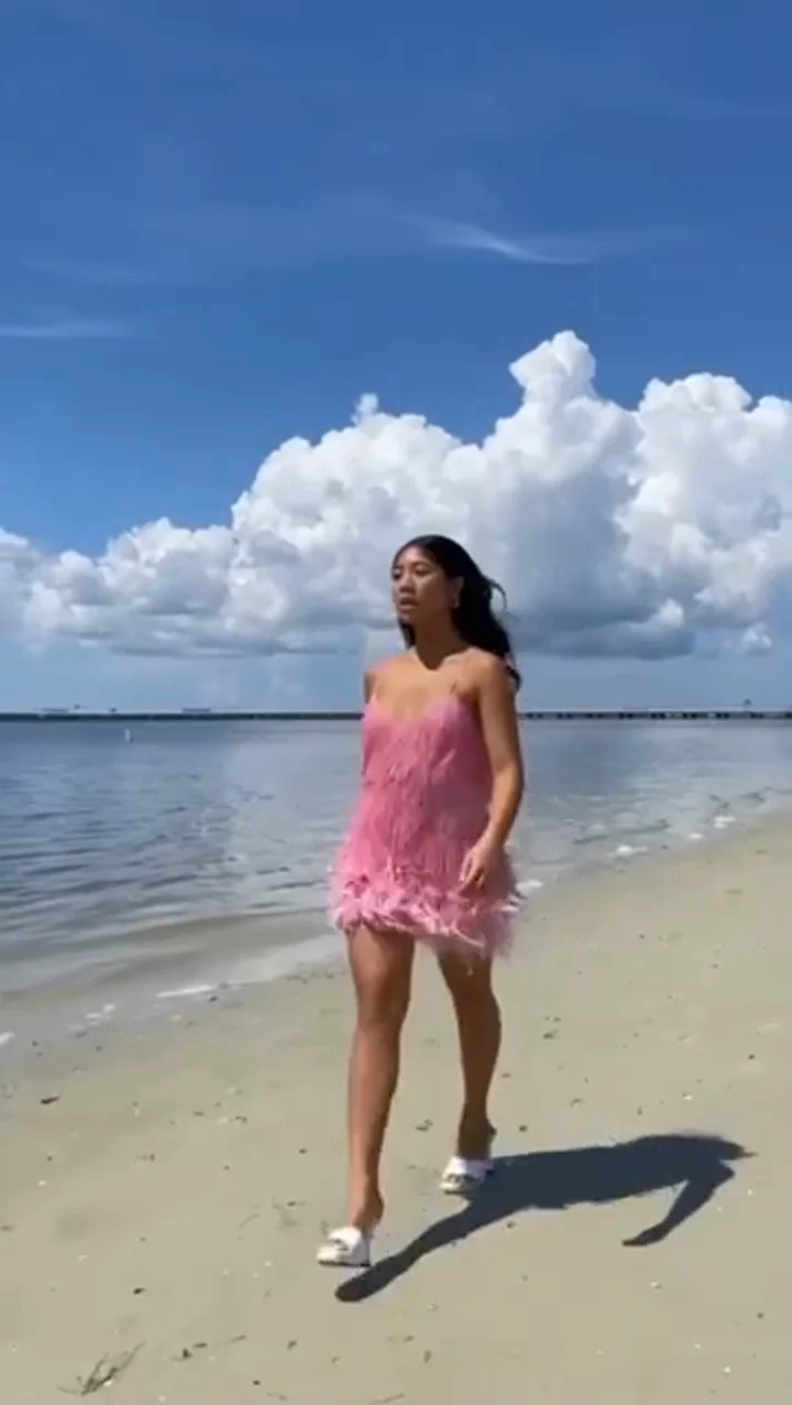 Sequin Fringe Mini Dress — Pink video