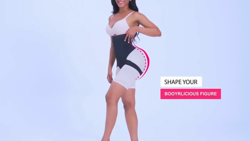 High-Waisted Shaping Briefs with Front Fastening — Black video