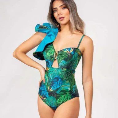 Swimsuit | One-shoulder Ruffled