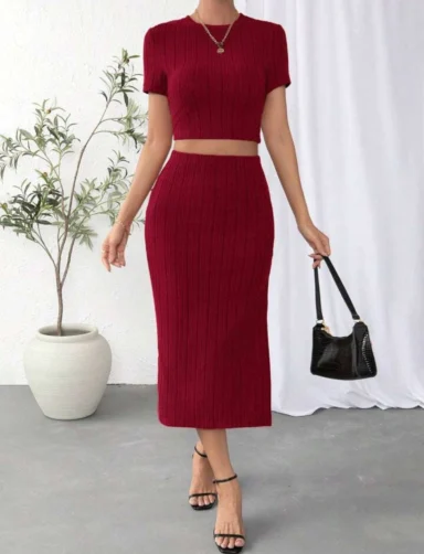 Midi Dress | High Waist Side Slim Fit Dress