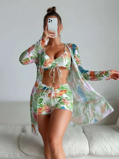 Swimsuit | Bikini Shorts Three-piece Set