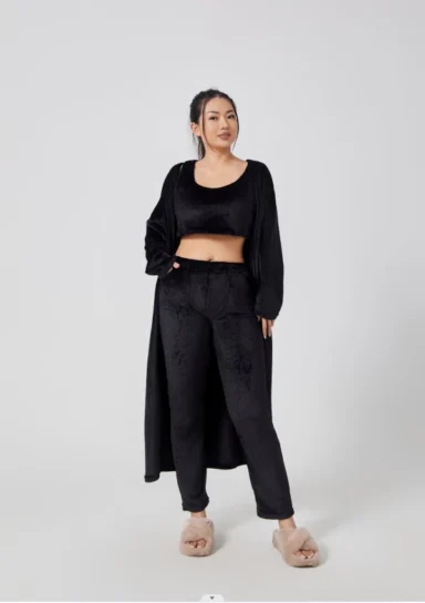 Pajama Set | Lounge Three Piece - Black