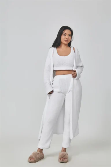 Pajama Set | Lounge Three Piece - White