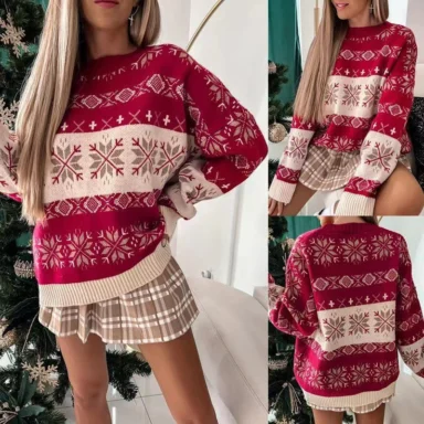 Fair Isle Snowflake Christmas Sweater